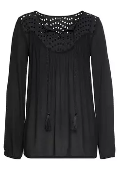 Блуза Lascana, черный