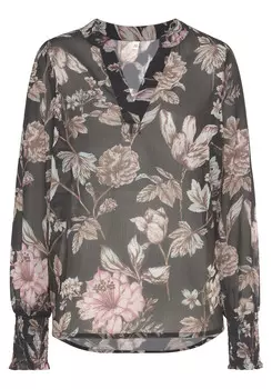 Блуза LASCANA Chiffon, черный