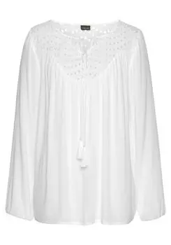 Блуза LASCANA Crepe, белый