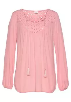 Блуза LASCANA Crepe, цвет mauve