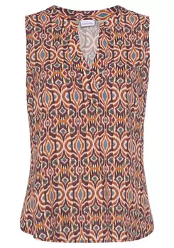Блуза LASCANA, цвет braun bedruckt