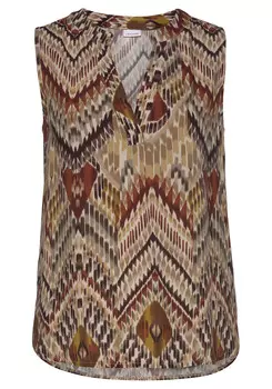 Блуза LASCANA, цвет braun-bedruckt