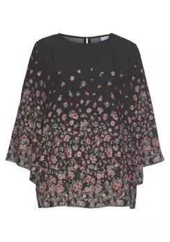 Блуза LASCANA Druck, черный