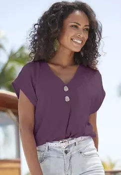 Блуза LASCANA, фиолетовый