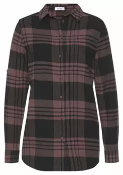 Блуза LASCANA Karo, цвет lila-schwarz-kariert