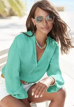 Блуза LASCANA, зеленый