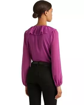 Блуза LAUREN Ralph Lauren Crinkle Georgette Blouse, цвет Violet Quartz