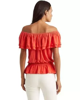 Блуза LAUREN Ralph Lauren Off-the-Shoulder Jersey Blouse, цвет Tomato