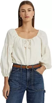Блуза LAUREN Ralph Lauren Paisley Cotton Jacquard Blouse, цвет Mascarpone Cream
