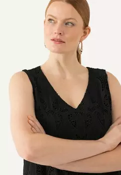 Блуза LAYERED SLEEVELESS Ulla Popken, черный