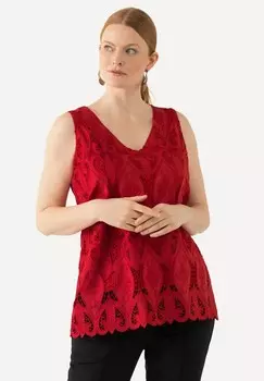 Блуза LAYERED SLEEVELESS Ulla Popken, красный