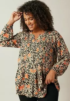 Блуза LEOPARD PINTUCK Evans, мультиколор