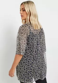 Блуза LEOPARD PRINT Yours Clothing, черный