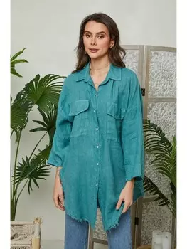 Блуза Lin Passion, бирюзовый