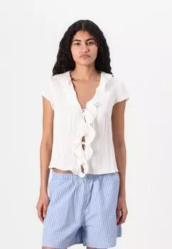 Блуза LIV FRILL Weekday, кремовый