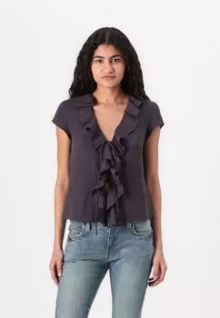 Блуза LIV FRILL Weekday, серый