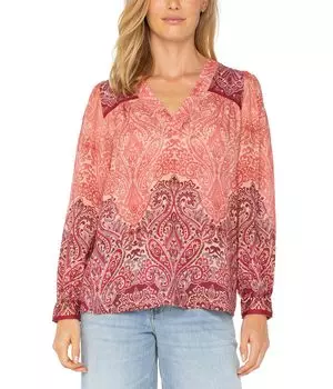 Блуза Liverpool Los Angeles Long, цвет Mauve Ombre Paisley