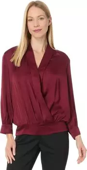 Блуза Liverpool Los Angeles Shawl Wrap Front Bracelet Sleeve Blouse Viscose Satin, цвет Dark Pinot Noir
