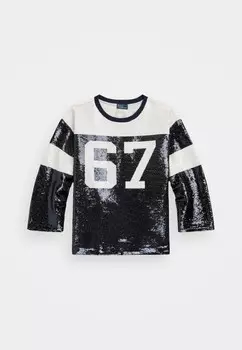 Блуза LOGO SEQUINED JERSEY Polo Ralph Lauren, темно-синий