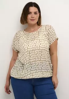 Блуза LOKANA Kaffe Curve, светло-коричневый