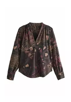 Блуза LONG SLEEVE V-NECK REGULAR FIT Next, фиолетовый