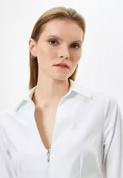 Блуза LONG SLEEVE ZIPPER DETAIL Koton, белый