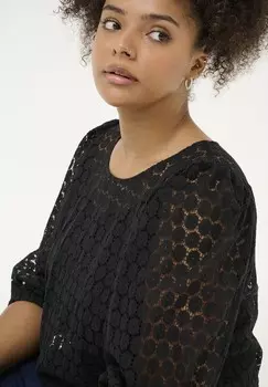 Блуза LORENA Kaffe Curve, цвет Mottled Black