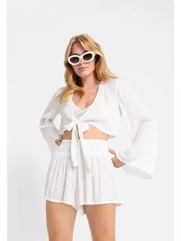 Блуза LSCN BY LASCANA Crepebluse, кремовый