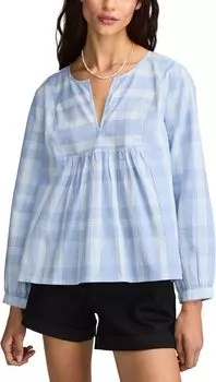 Блуза Lucky Brand Prep Peasant Blouse, цвет Sky Blue Plaid