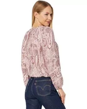 Блуза Lucky Brand Printed Bubble Hem Blouse, цвет Pink Multi