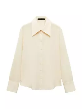Блуза MANGO Blouse Corona, пастельно-желтый
