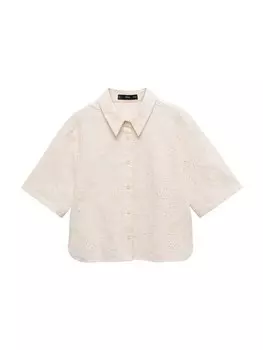 Блуза MANGO Blouse Peperoni, цвет Nude