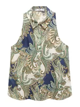 Блуза MANGO Blouse, разноцветный