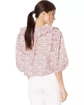 Блуза MANGO Contrast-H Blouse, белый