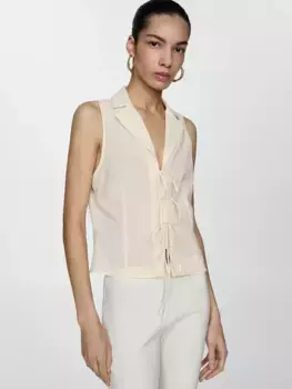 Блуза Mango Cute Tie Front, цвет light/beige