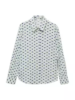 Блуза MANGO, цвет Royal blue/Pastel blue