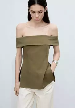 Блуза Mango, хаки