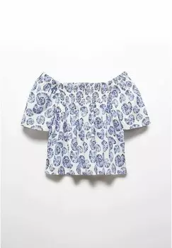 Блуза Mango Kids, темно-синий