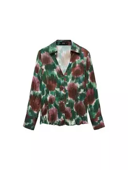 Блуза Mango NOGAL, цвет Green/Pastel Green