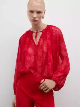 Блуза Mango Virey Floral, красный
