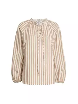 Блуза Marks & Spencer, бежевый/белый