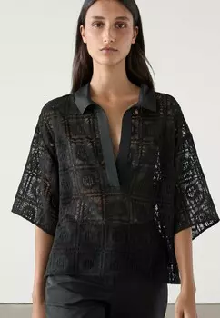 Блуза Massimo Dutti, черный