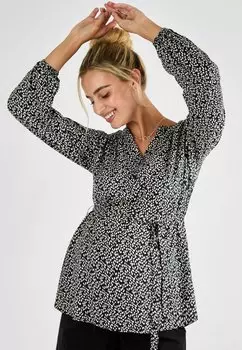 Блуза MATERNITY FIT - LONG SLEEVE PRINTED JoJo Maman Bb, черный