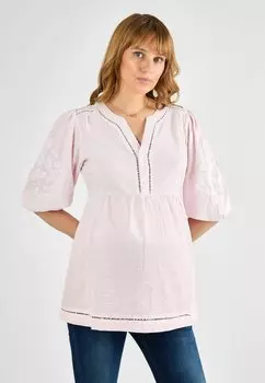 Блуза MATERNITY FIT - STRIPE EMBROIDERED JoJo Maman Bb, розовый