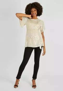 Блуза MATERNITY SEQUIN FLUTTER SLEEVE, REGULAR FIT JoJo Maman Bb, золотой