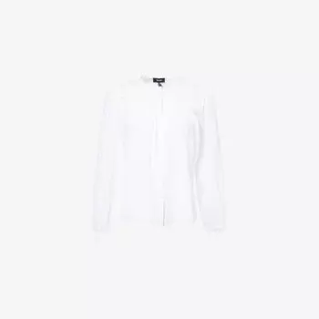 Блуза Me And Em из хлопка с круглым вырезом и вышитой отделкой, белый