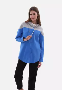 Блуза Megaman Zweifarbiges Damenhemd, синий