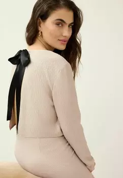 Блуза MESH SEQUIN BOW BACK, REGULAR FIT Next, цвет Cream