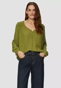 Блуза MET GESMOKTE DETAILS s.Oliver, зеленый