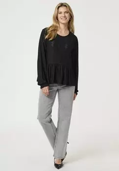 Блуза MIANNA PEPLUM Cream, черный